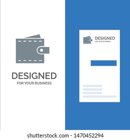 Business, Finance, Interface, User, Wallet Grey Logo Design and Business Card Template. Vector Icon Template background