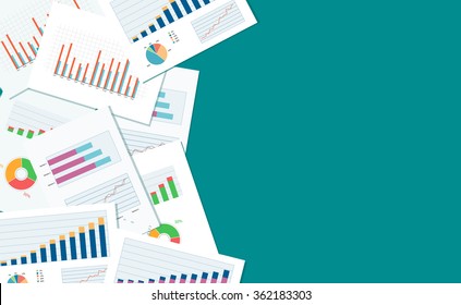 Business Finance And Investment Banner And Mobile Device For Business.report Paper.graph Analyze Background.web Banner