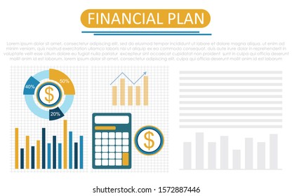 Business finance investment planning. Financial accounting concept