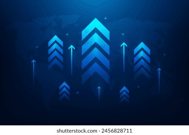 business finance and investment profit graph on map technology.trend investment economy. finance data graph strategy. market chart profit money. vector illustration hi-tech.