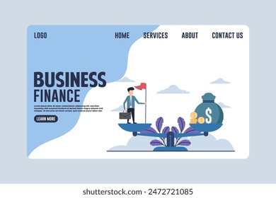 Business Finance Landing Page Design Concept Illustration
