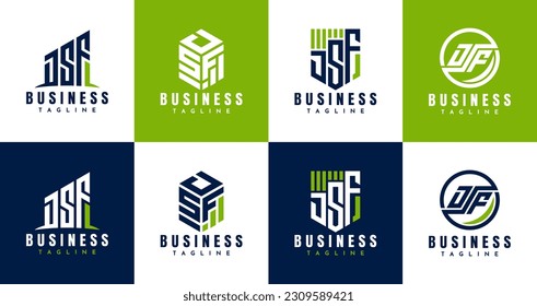 Business finance letter D S F DSF logo design. Modern financial initial DSF logo.