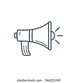 Business Finance Line Icon Megaphone speaker