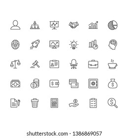 Business and finance line icons set, vector illustration on white background