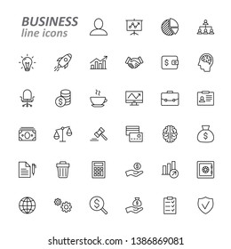 Business and finance line icons set, vector illustration on white background