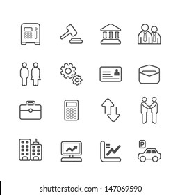 business and finance line Icons set. Vector illustration.