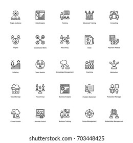 Business and Finance Line Icons Set 26