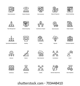 Business and Finance Line Vector Icons Set 18