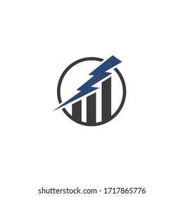 Business finance logo with concept of thunderstorm.