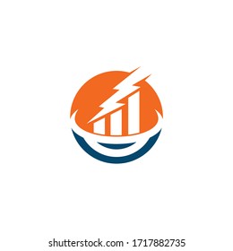 Business finance logo with concept of thunderstorm.