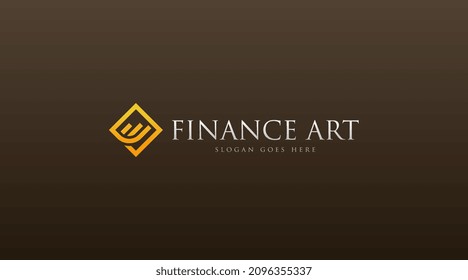 Vector de concepto de logotipo comercial y financiero aislado en negro