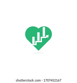 Business Finance Logo template vector icon design. Finance heart shape concept logo	