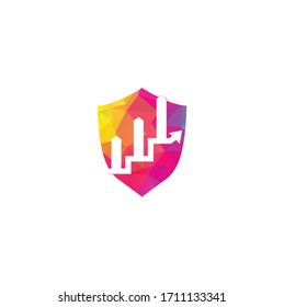 Business Finance Logo template vector icon design. Finance shield shape concept logo