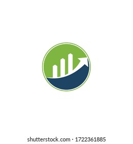 Diseño de icono vectorial de la plantilla del logotipo de Business Finance. Logo de Finanzas. Icono del logotipo de productividad empresarial de la barra del gráfico de finanzas económicas.	