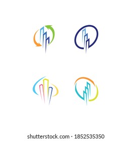 Diseño de iconos vectoriales de la plantilla del logotipo de finanzas empresariales