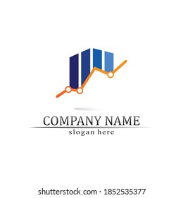Diseño de iconos vectoriales de la plantilla del logotipo de finanzas empresariales