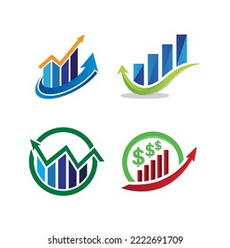 Diseño de iconos vectoriales de la plantilla de logotipo de finanzas empresariales