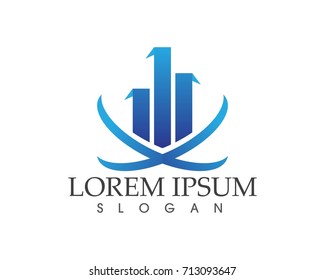 Business finance logo - vector concept illustration
