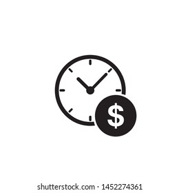 Business and finance management icon in flat style. Time is money vector illustration on white background. Financial strategy business concept