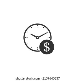 Business and finance management icon in flat style. Time is money vector illustration on white background. Financial strategy business concept