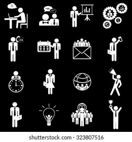 Business Finance Management icons set illustration