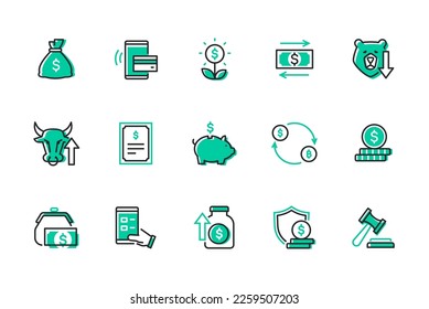 Business and finance - modern line design style icons set. Management, bank services idea. Data analysis, time management. Search, award and success, computer mouse, supplies