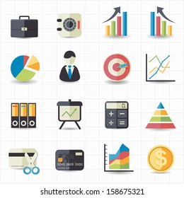 Business finance money graph chart icons