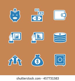 Business finance and money icon set illustration eps10
