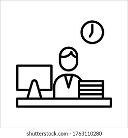 Business Finance Office Workplace People Man Working Icon Symbol Sign on white background. eps 10