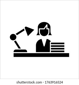 Business Finance Office Workplace People Man Working Icon Symbol Sign on white background. eps 10