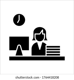 Business Finance Office Workplace People Man Working Icon Symbol Sign on white background. eps 10