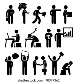 Business Finance Office Workplace People Man Working Icon Symbol Sign