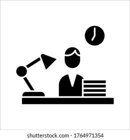 Business Finance Office Workplace. Person, Man Working Icon, Symbol or Sign on white background. eps 10