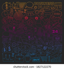 Business and finance online education vector pattern. Start up and innovations