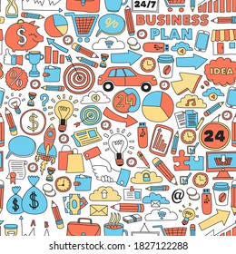 Business and finance online education vector pattern. Start up and innovations