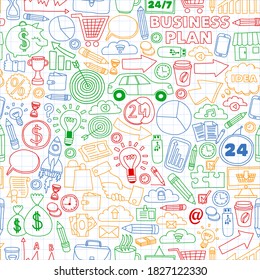Business and finance online education vector pattern. Start up and innovations
