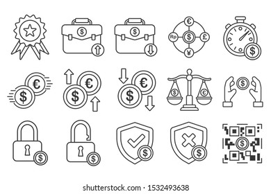 Business & Finance outline style 15 icon pack part 2