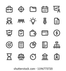 Business Finance Outline Vector Icon Set