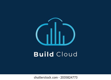 Business finance professional build could vector blue logo