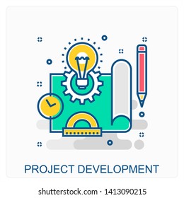 Business, Finance, Project Development Icon Concept