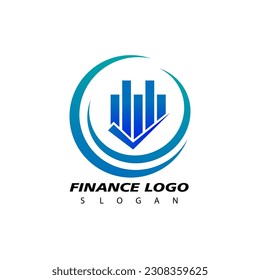 Business Finance Real Estate Logo design vector template. Charts diagram icon.
