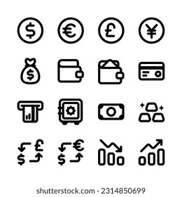 Business and Finance Related Icon, Bold Vector Icon Set