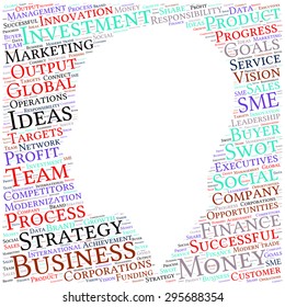 Business & finance related word art head