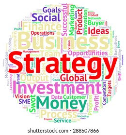 Business & finance related word cloud background in circle shape