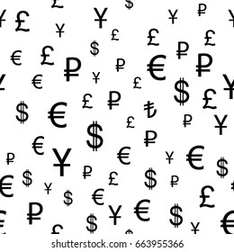 Business and finance seamless pattern. Background with icons for business theme. Background for textile printing and wrapping paper. Vector illustration.