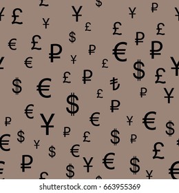 Business and finance seamless pattern. Background with icons for business theme. Background for textile printing and wrapping paper. Vector illustration.