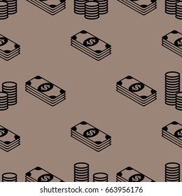 Business and finance seamless pattern. Background with icons for business theme. Background for textile printing and wrapping paper. Vector illustration.