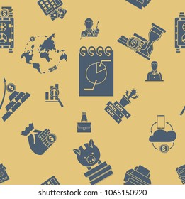 Business and Finance Seamless Pattern. Simple and Minimalistic Style