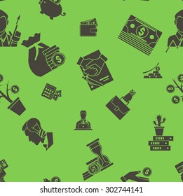 Business and Finance Seamless Pattern. Simple and Minimalistic Style