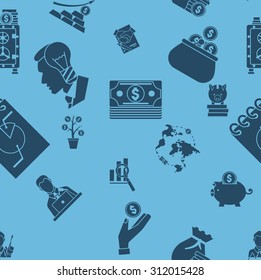 Business and Finance Seamless Pattern. Simple and Minimalistic Style